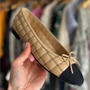 Chanel leather ballet flats